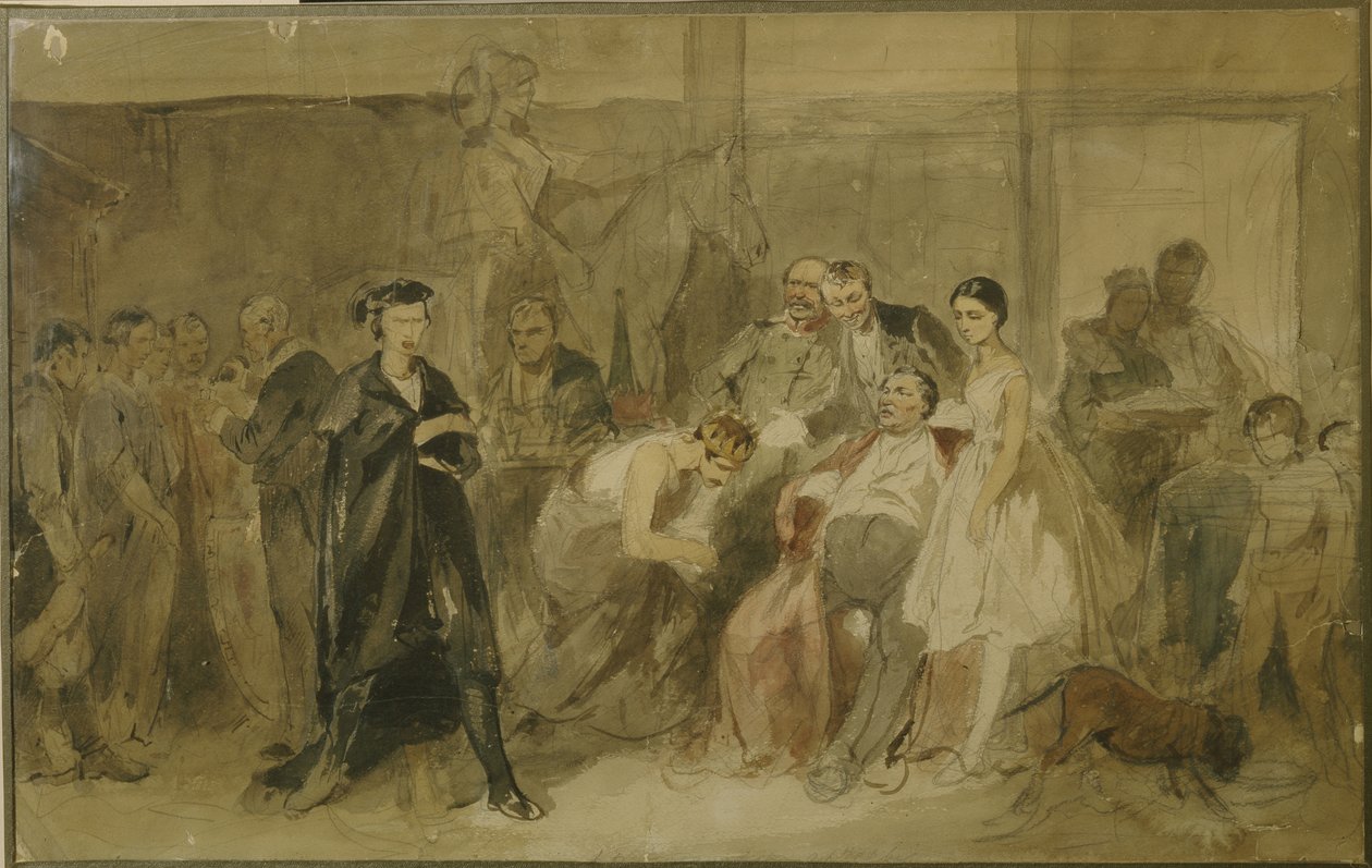 Serf tiyatrosunda perde arkasında by Konstantin Alexandrovich Trutovsky