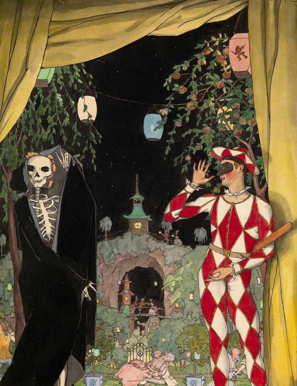 Harlequin ve Ölüm, 1918 by Konstantin Andreevic Somov