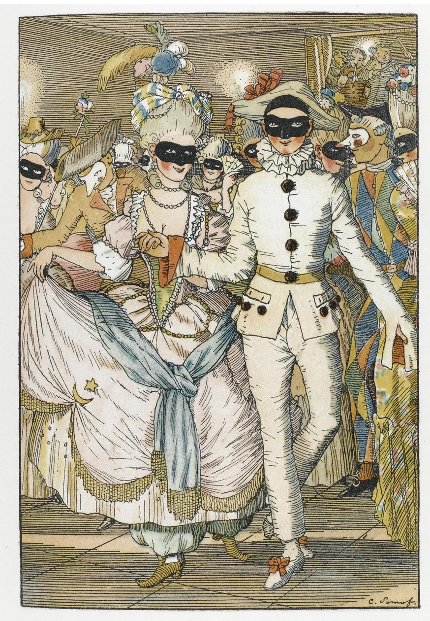 Markizin Kitabı kitabı için illüstrasyon by Konstantin Andreevic Somov
