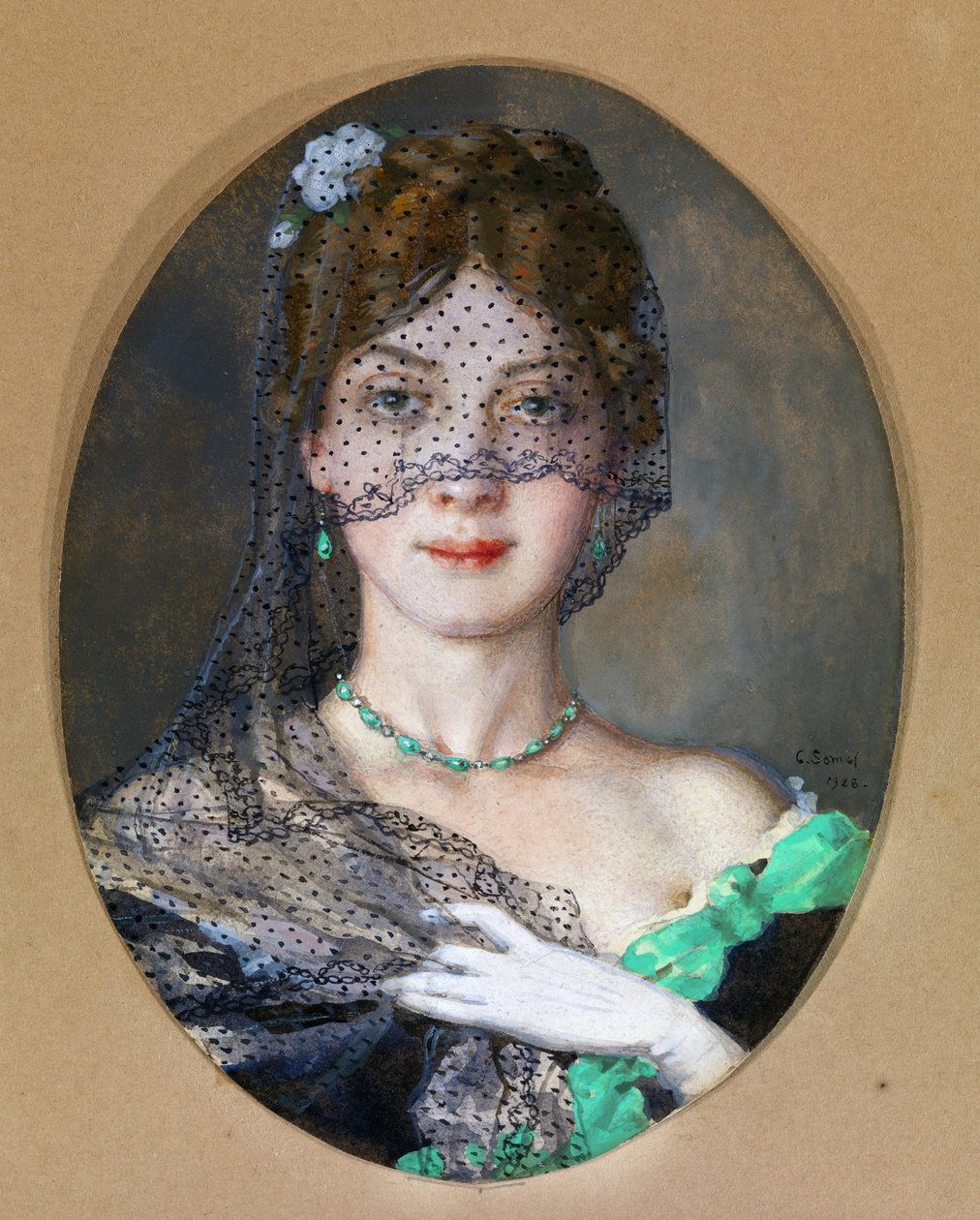 "Peçeli kadın" (Manon Lescaut) 1928 by Konstantin Andreevic Somov