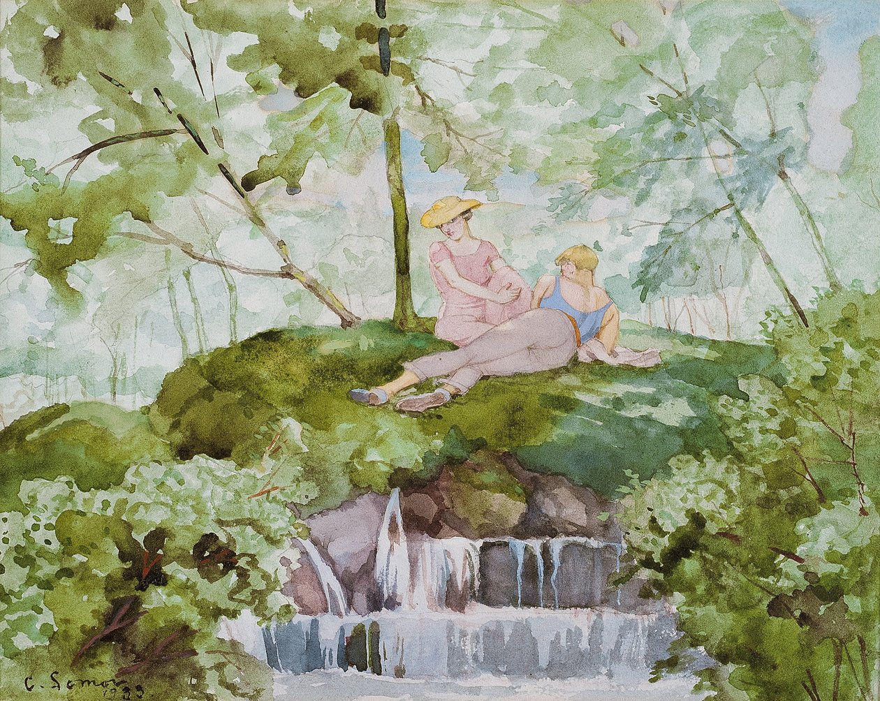 Bir Manzaradaki Aşıklar by Konstantin Andreevic Somov