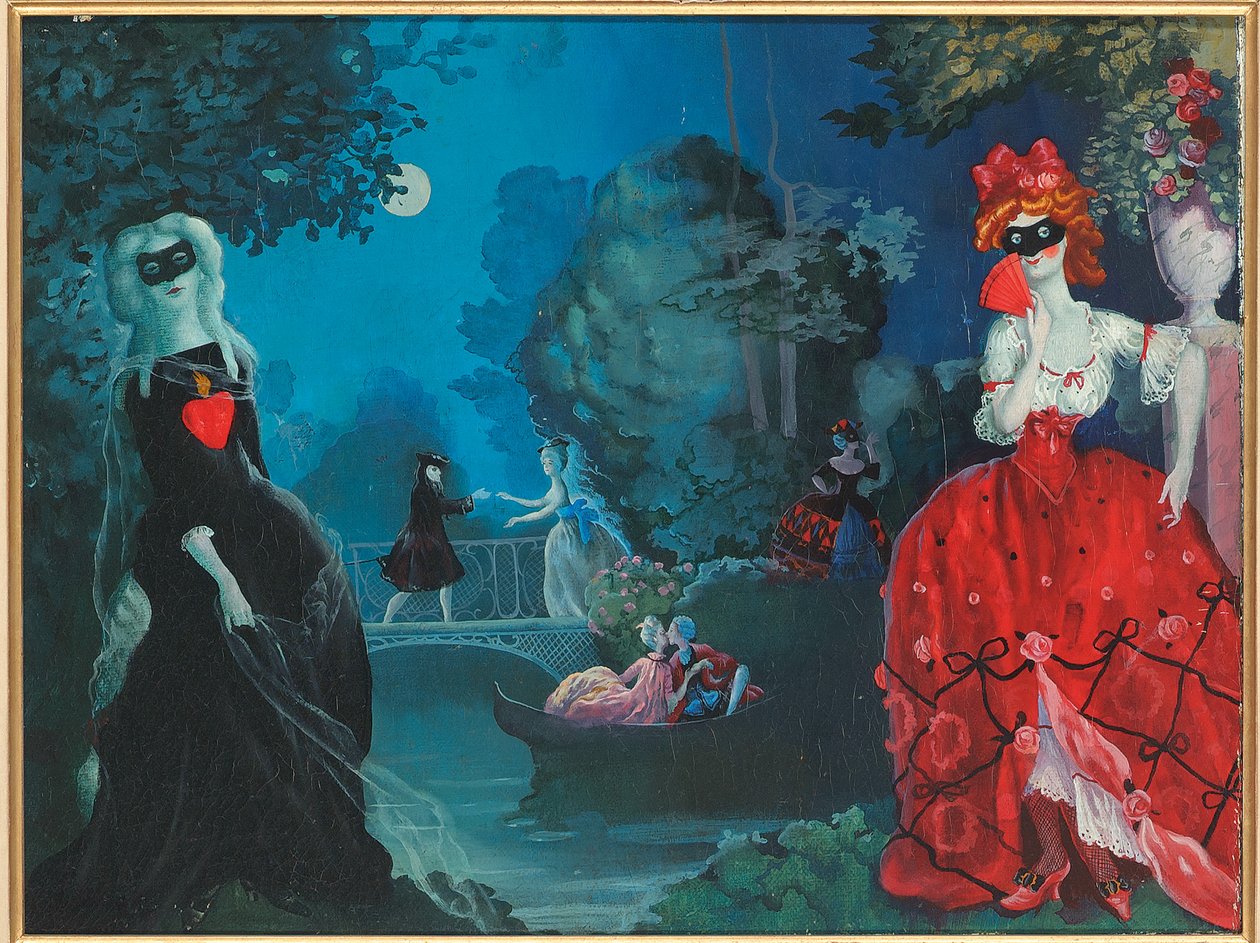 Mehtap Maskeli Balosu (tuval üzerine yağlı boya) by Konstantin Andreevic Somov