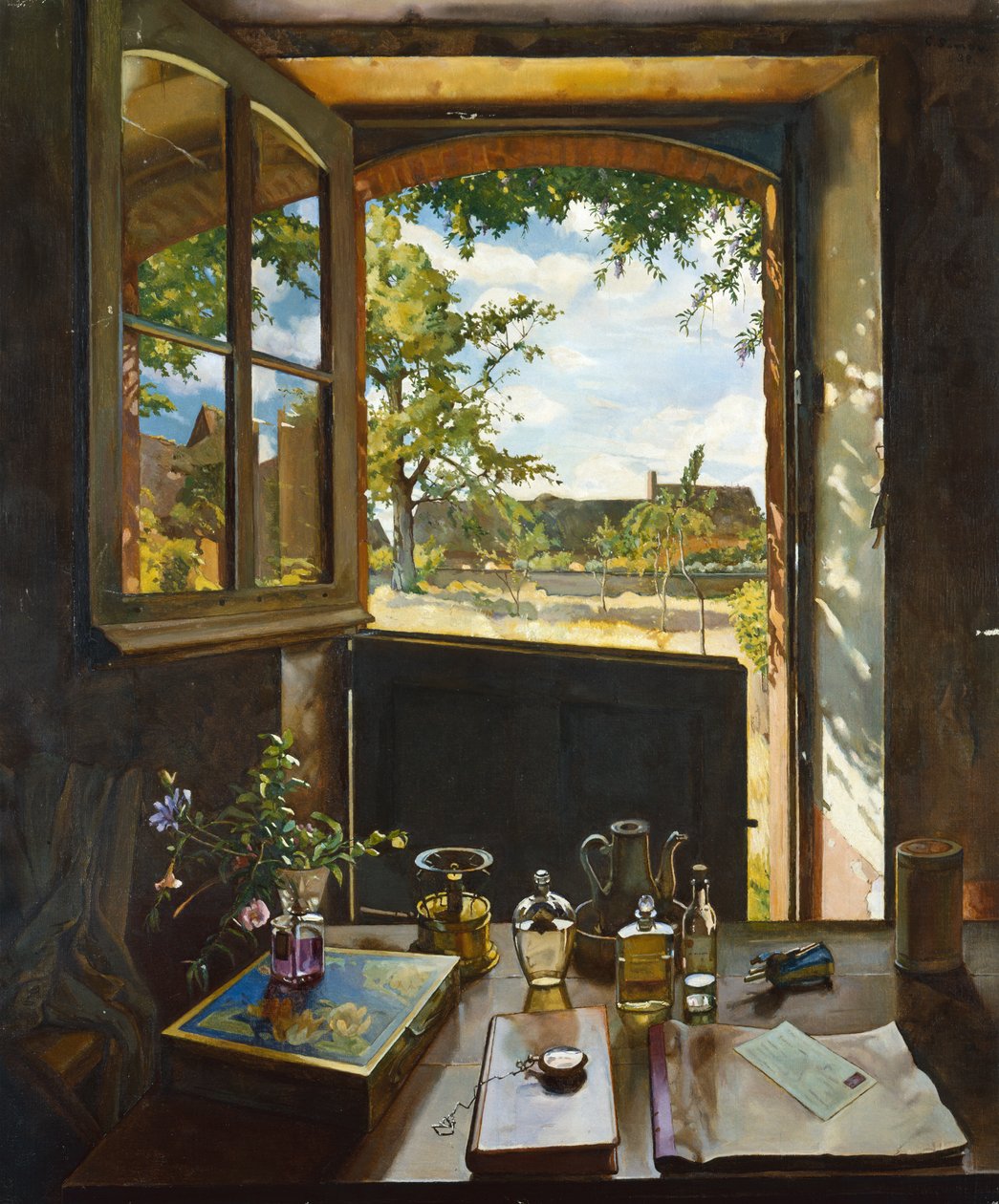 Bahçede Açık Kapı by Konstantin Andreevic Somov