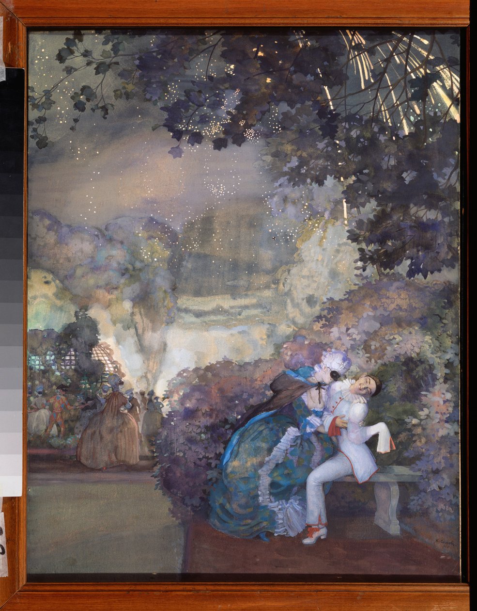 Pierrot ve bir kadın. (Bir maskeli baloda flört). Konstantin (Constantin) Andreyevich Somov