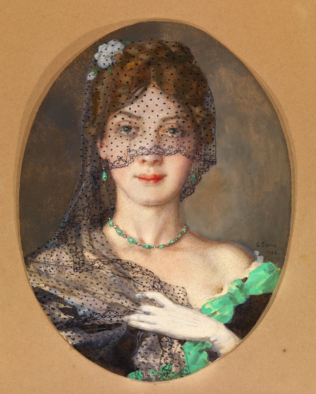 Peçeli Kadın Manon Lescaut by Konstantin Andreevic Somov