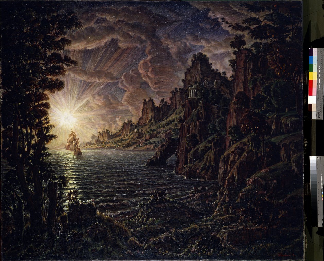 Gemiler, akşam güneşi by Konstantin Bogayevsky