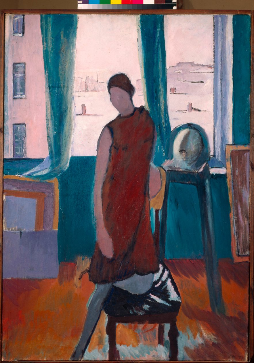 ""Atölyede"" (Stüdyoda) Resim Konstantin İstomin (1887-1942) 1929 - Tuval üzerine yağlı boya - Devlet Tretyakov Galerisi, Moskova by Konstantin Istomin