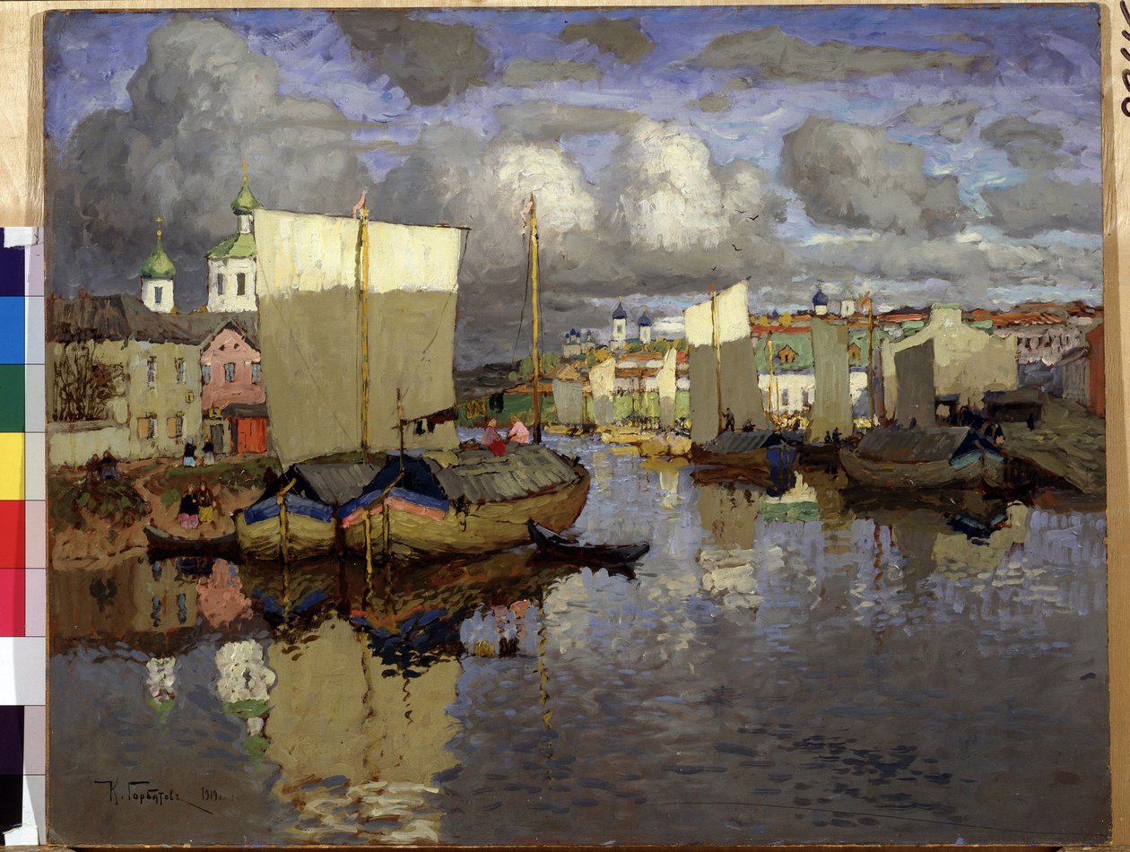 Konstantin (Constantin) Gorbatov'un ""Pskov"" Tablosu (1876-1945) 1919 Rus Devlet Müzesi, Saint Petersburg by Konstantin Ivanovich Gorbatov