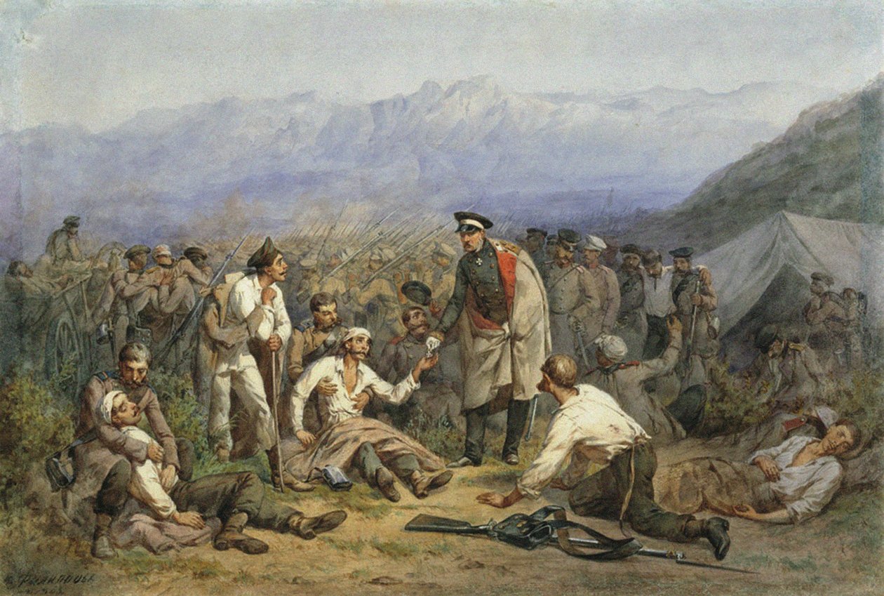 Savaştan sonra. Kırım savaşından bir sahne by Konstantin Nikolaevich Filippov
