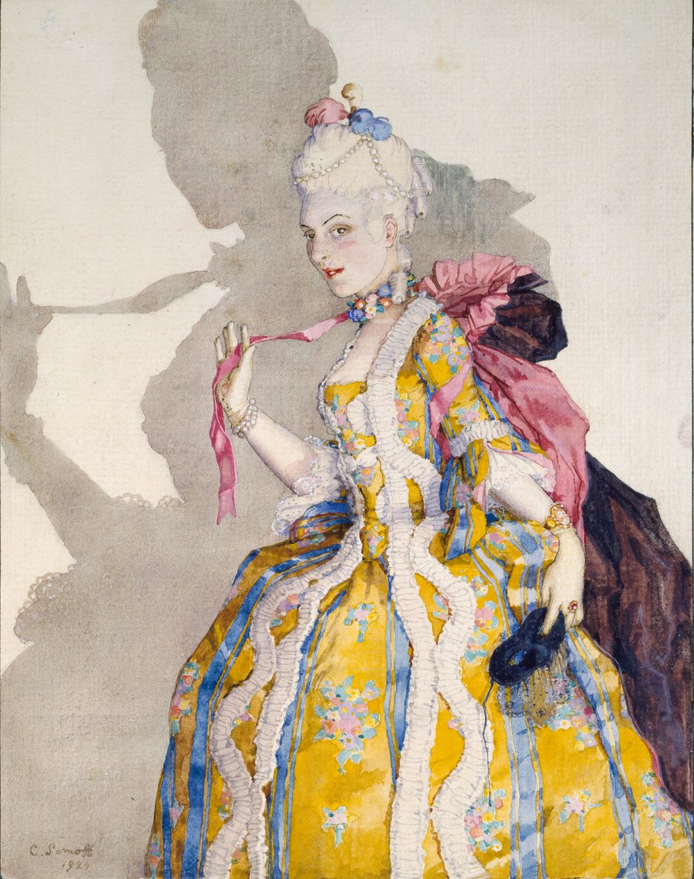 Balerin Tamara Karsavina için bir Markiz Kostümü Tasarımı, 1924 by Konstantin Somov