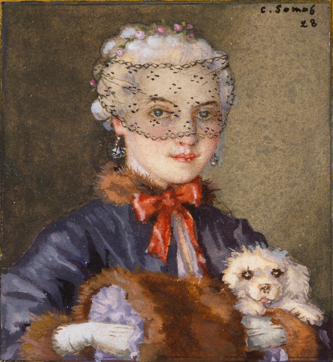 Köpekli Kadın, 1928 by Konstantin Somov