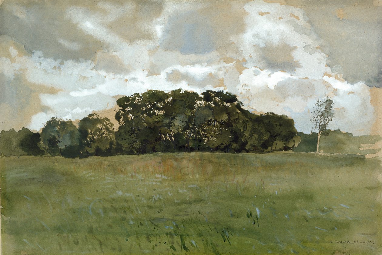 Gri Bulutlu Manzara, 1897 by Konstantin Somov
