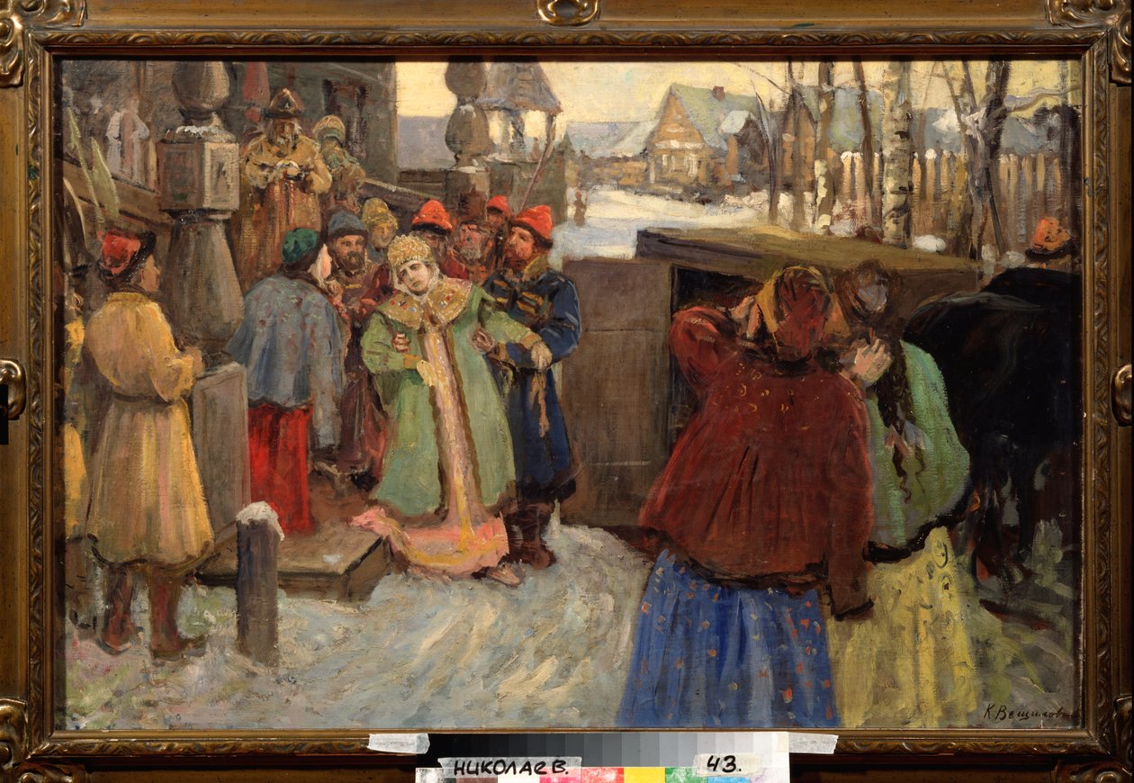 Çarevna Sofya'nın Tutuklanması (tuval üzerine yağlı boya) by Konstantin Veshchilov