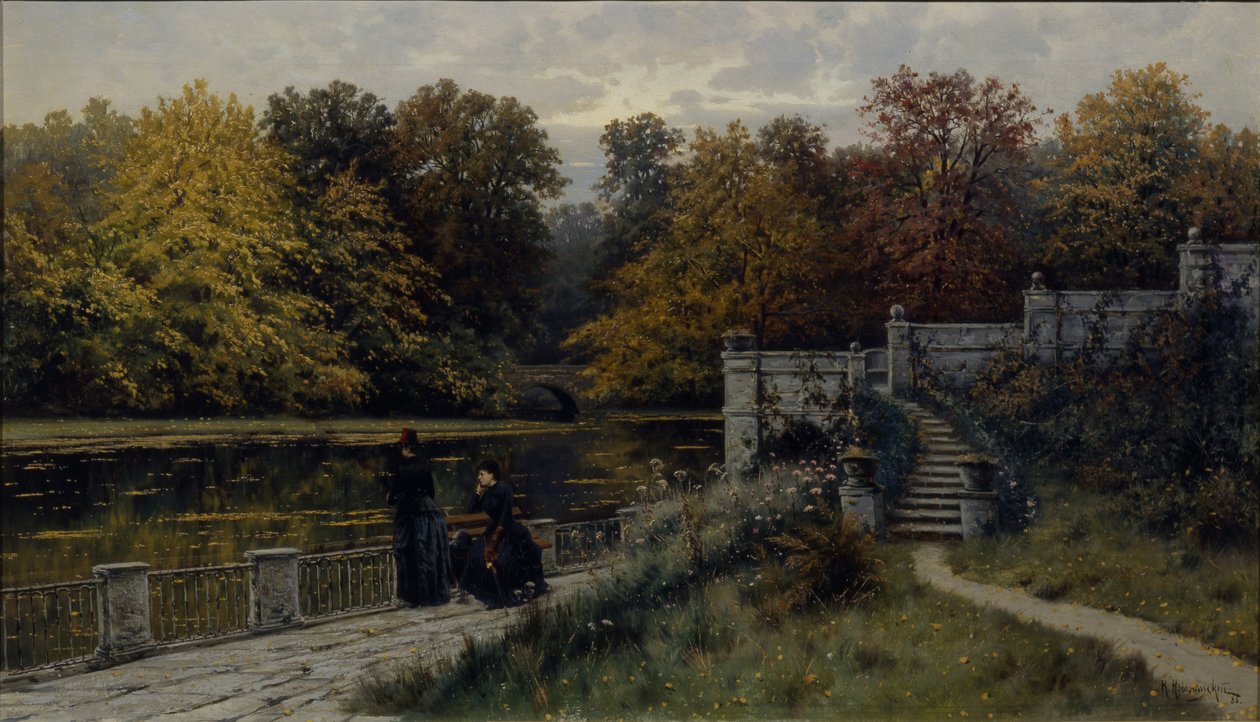 Lazienki Parkı, 1886 by Konstantin Yakovlevich Kryzhitsky