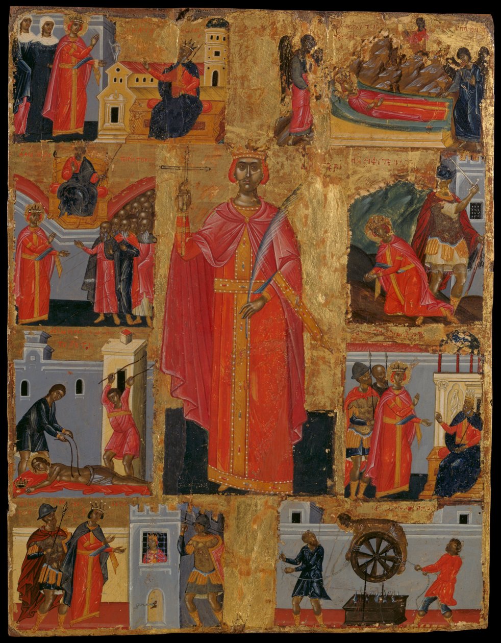 Aziz Catherine ve hayatından sahneler by Konstantinos Tzanes