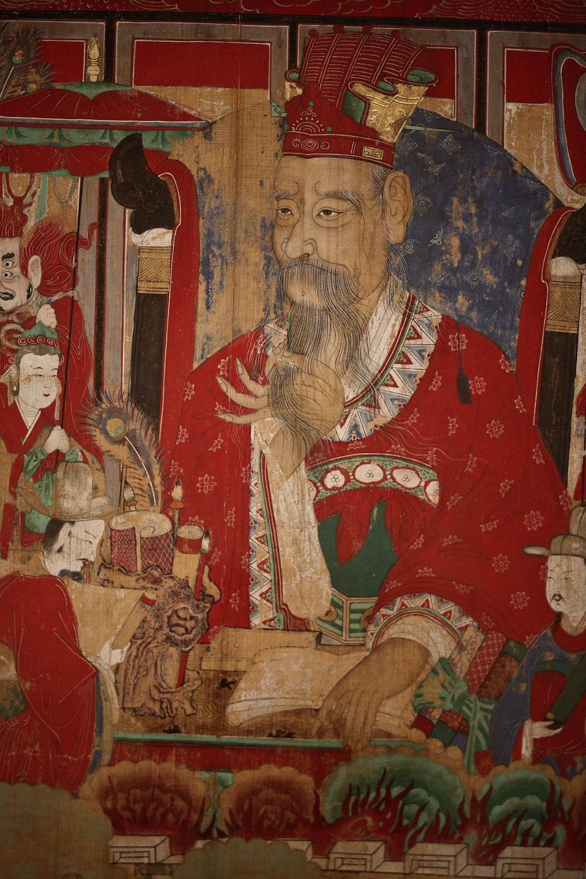 Byeonseong, Cehennemin Altıncı Kralı (detay), 1798 by Korean School