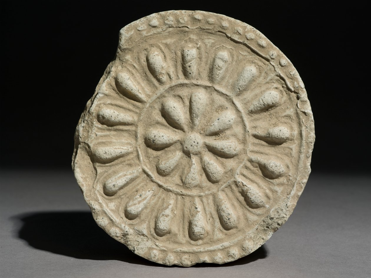 Dairesel çatı kiremiti, Birleşik Silla Dönemi (toprak çanak çömlek) by Korean School