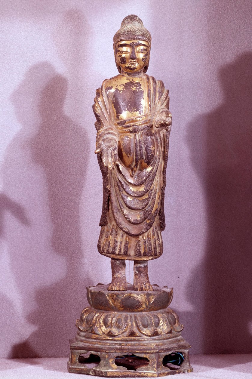 Coreen Art: Altın bronzdan Buda heykelciği. Silla dönemi, 8. yüzyıl. Hyung pil Chun Koleksiyonu by Korean School