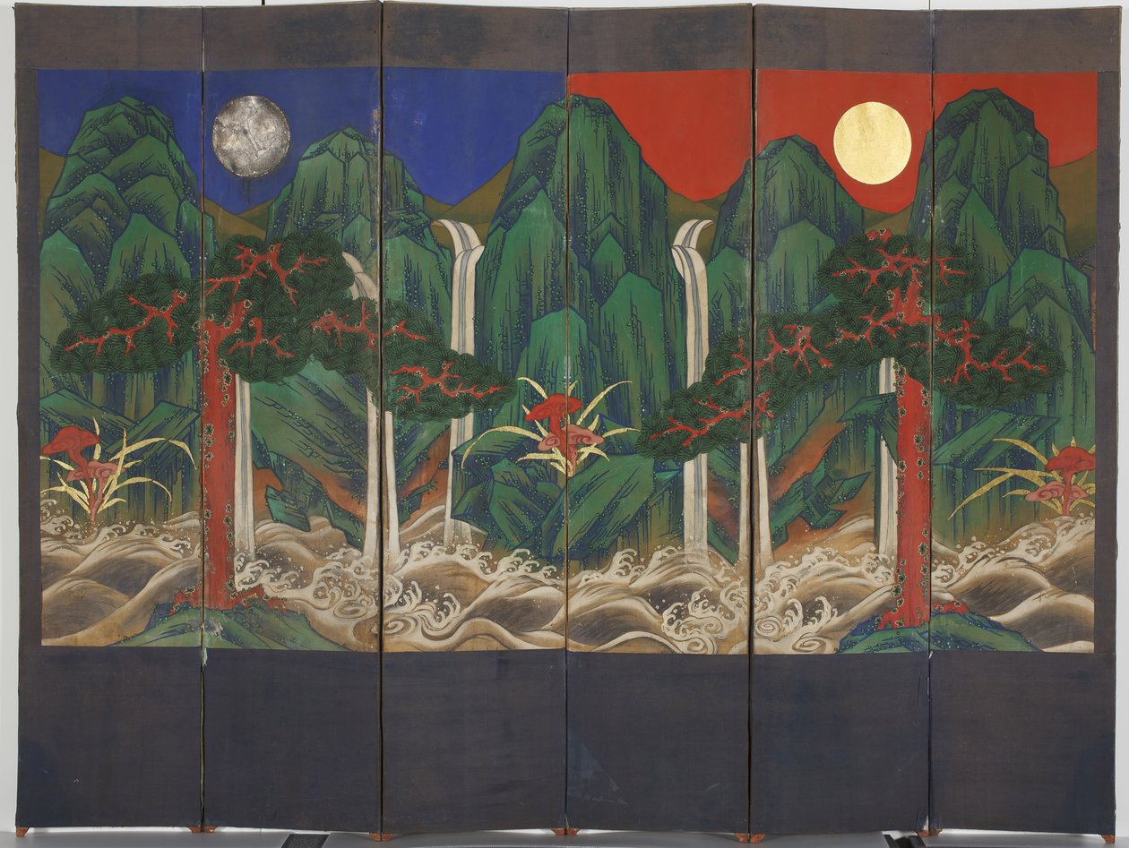 Manzara (panelde tempera ve altın varak) by Korean School