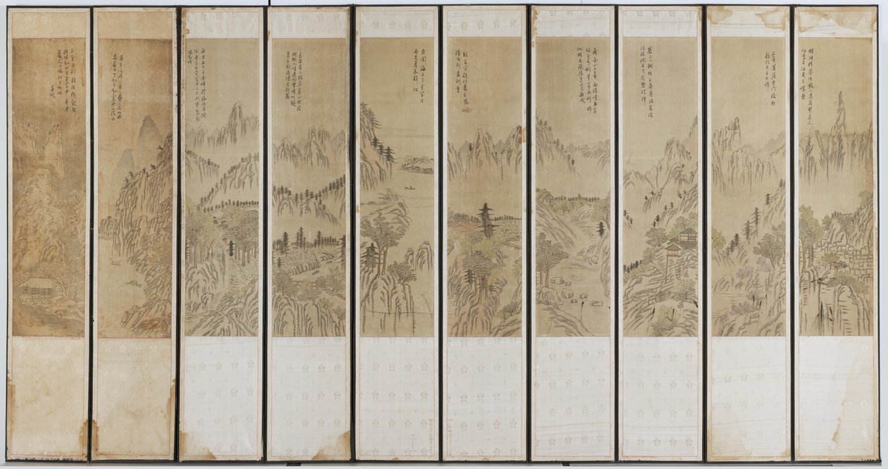 Manzara Manzaraları, Choson hanedanı (ahşap, ipek ve kağıt üzerine mürekkep ve tuvalet) by Korean School