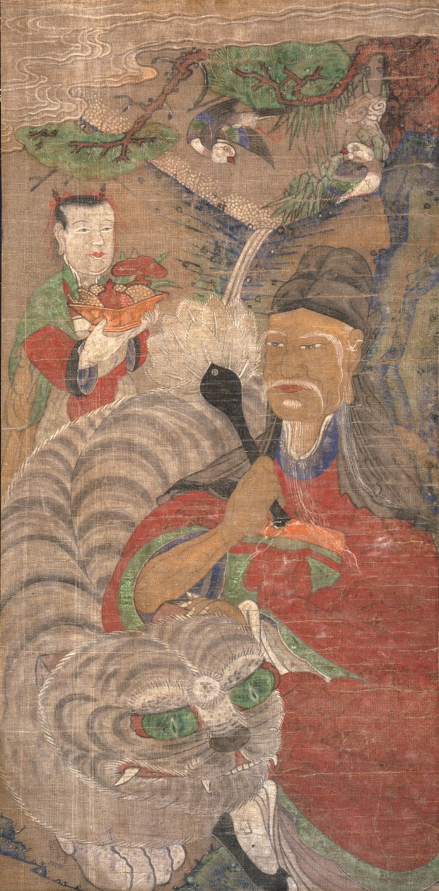 Sansin (Çin siyah mürekkebi ve kaba kumaş üzerine uygulanan pigmentler) by Korean School