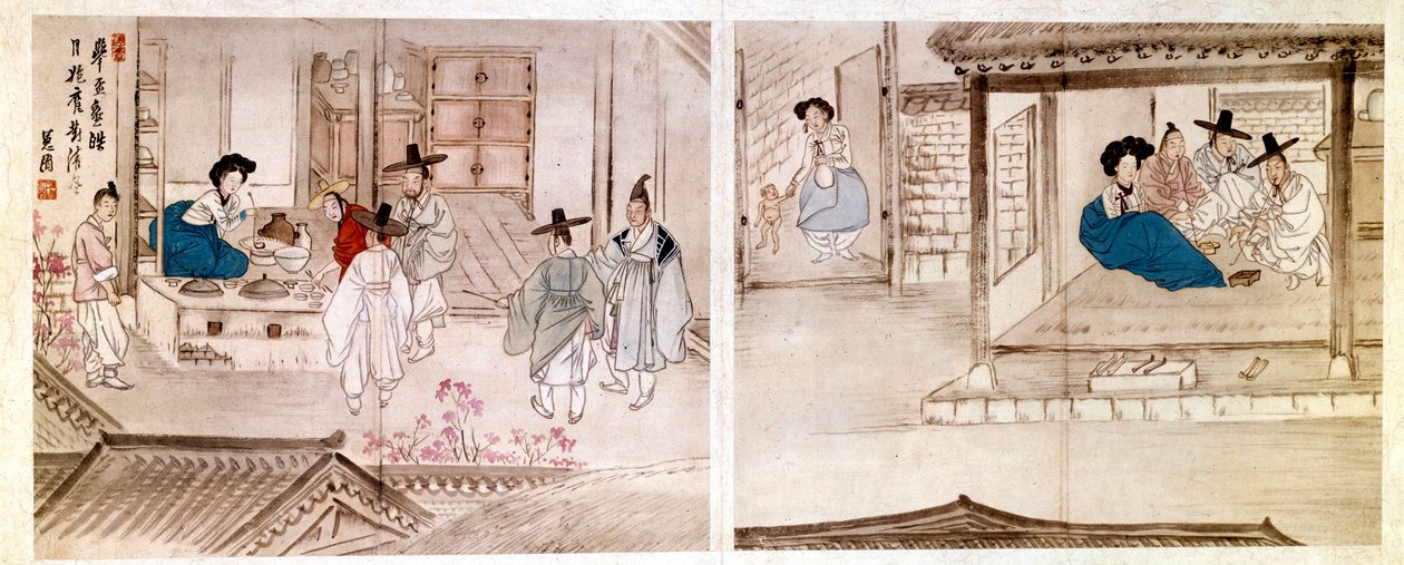 Art coreen: bir geyşanın evindeki sahneler. 1758