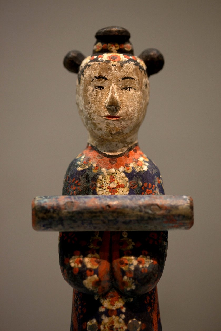 Dekoratif bir mezar figürü. Çok renkli oyma ahşap, geç Joseon (Choson) dönemi by Korean School