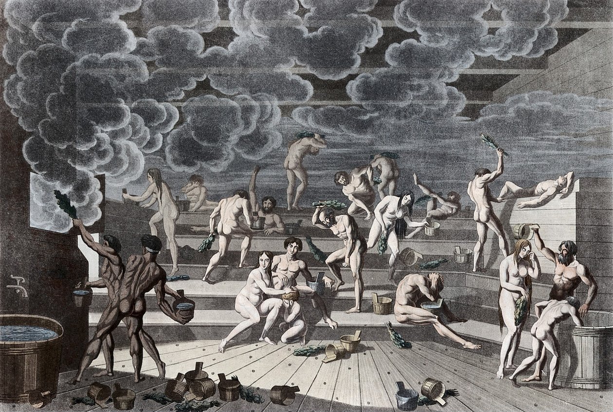 Bir Rus hamamı, 1811 by Korneev