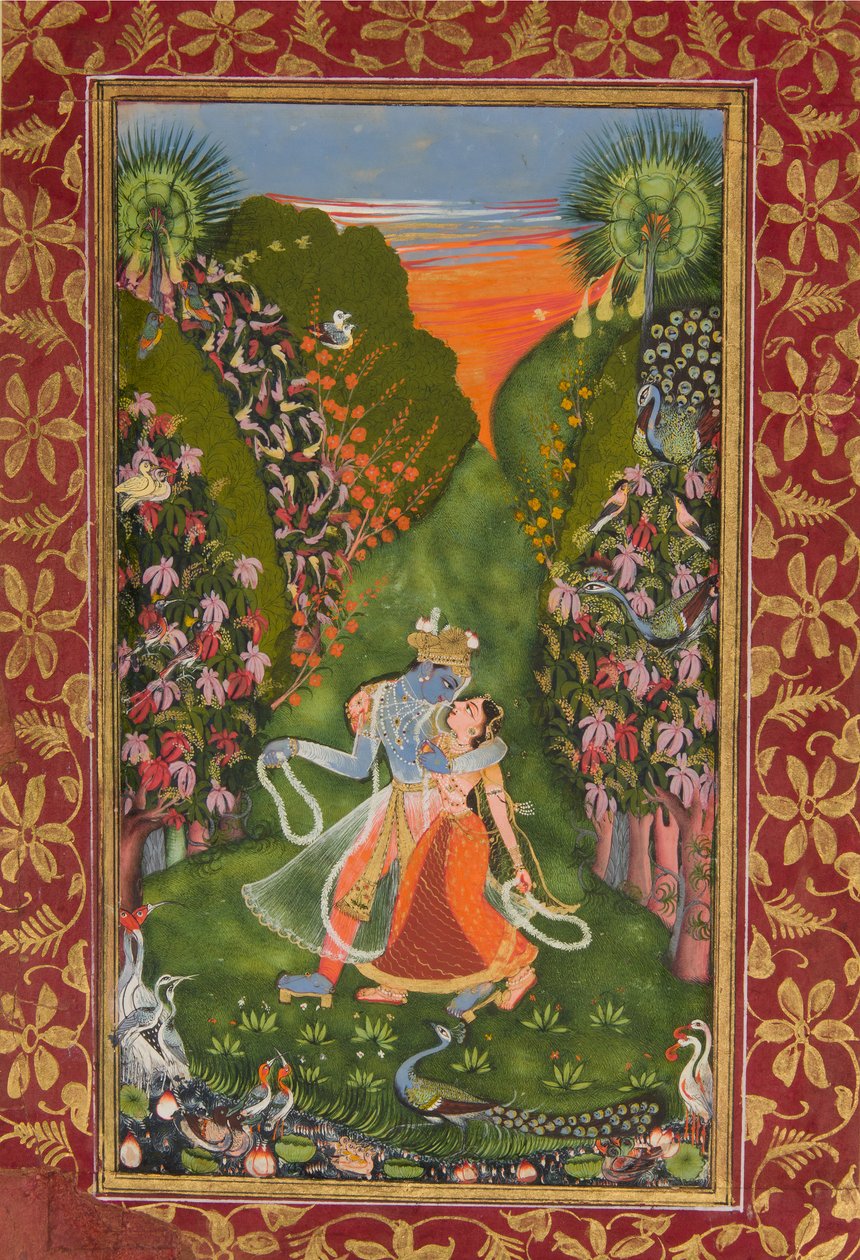 Radha ve Krishna Flowering Grove recto