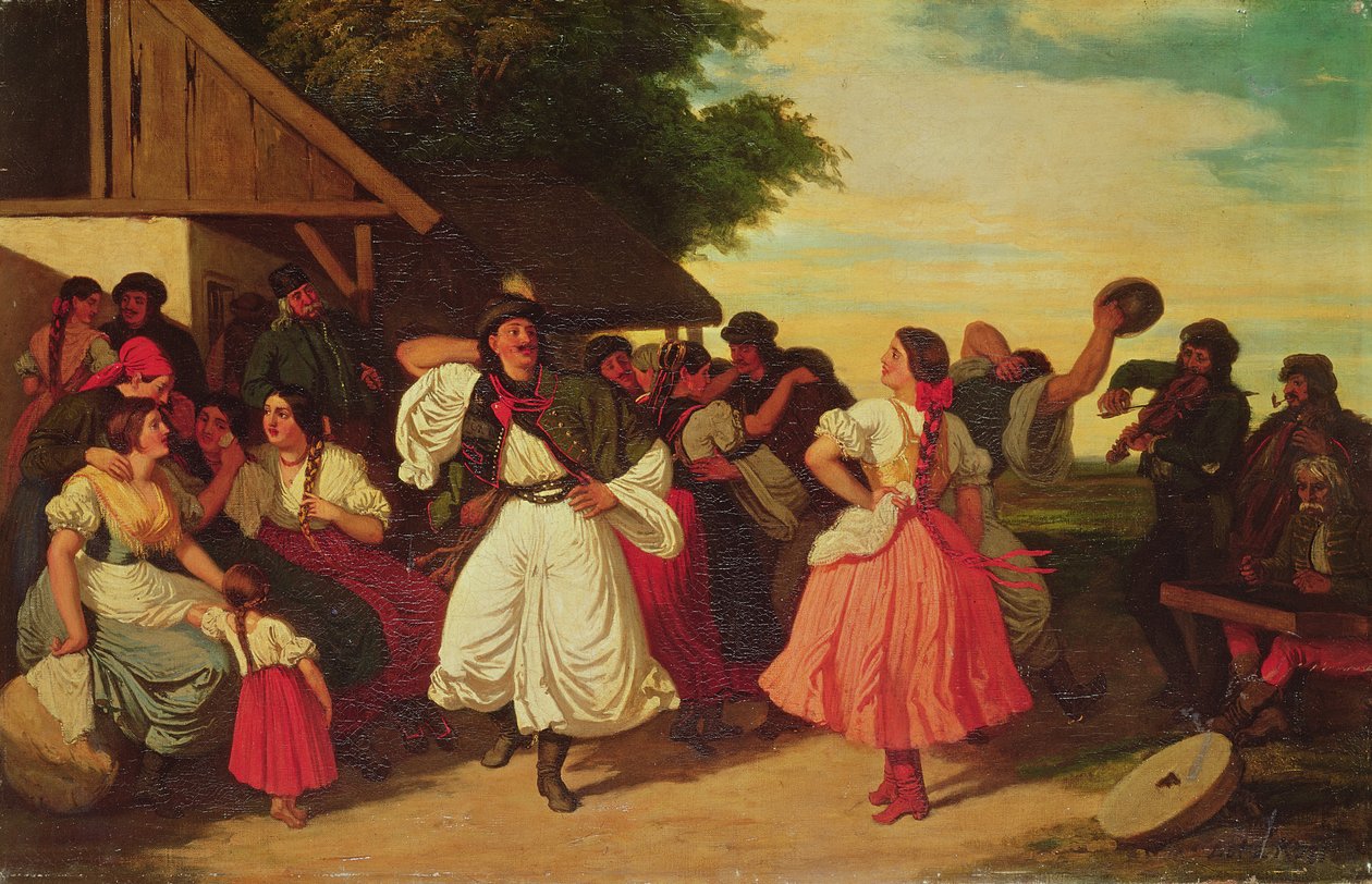 Köy Düğünü Ziyafeti by Károly Lotz