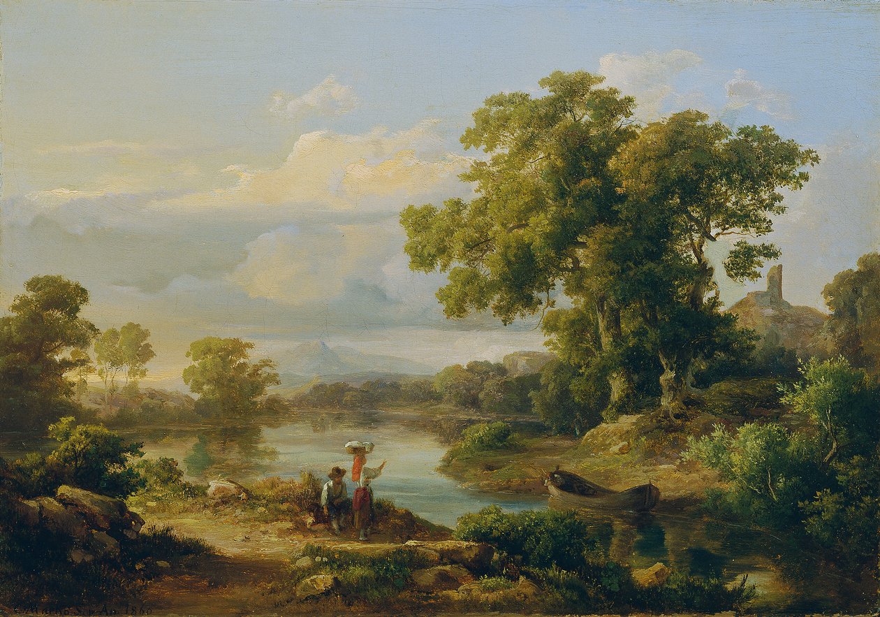 nehir kenarında bahar by Károly Markó d. Ä.