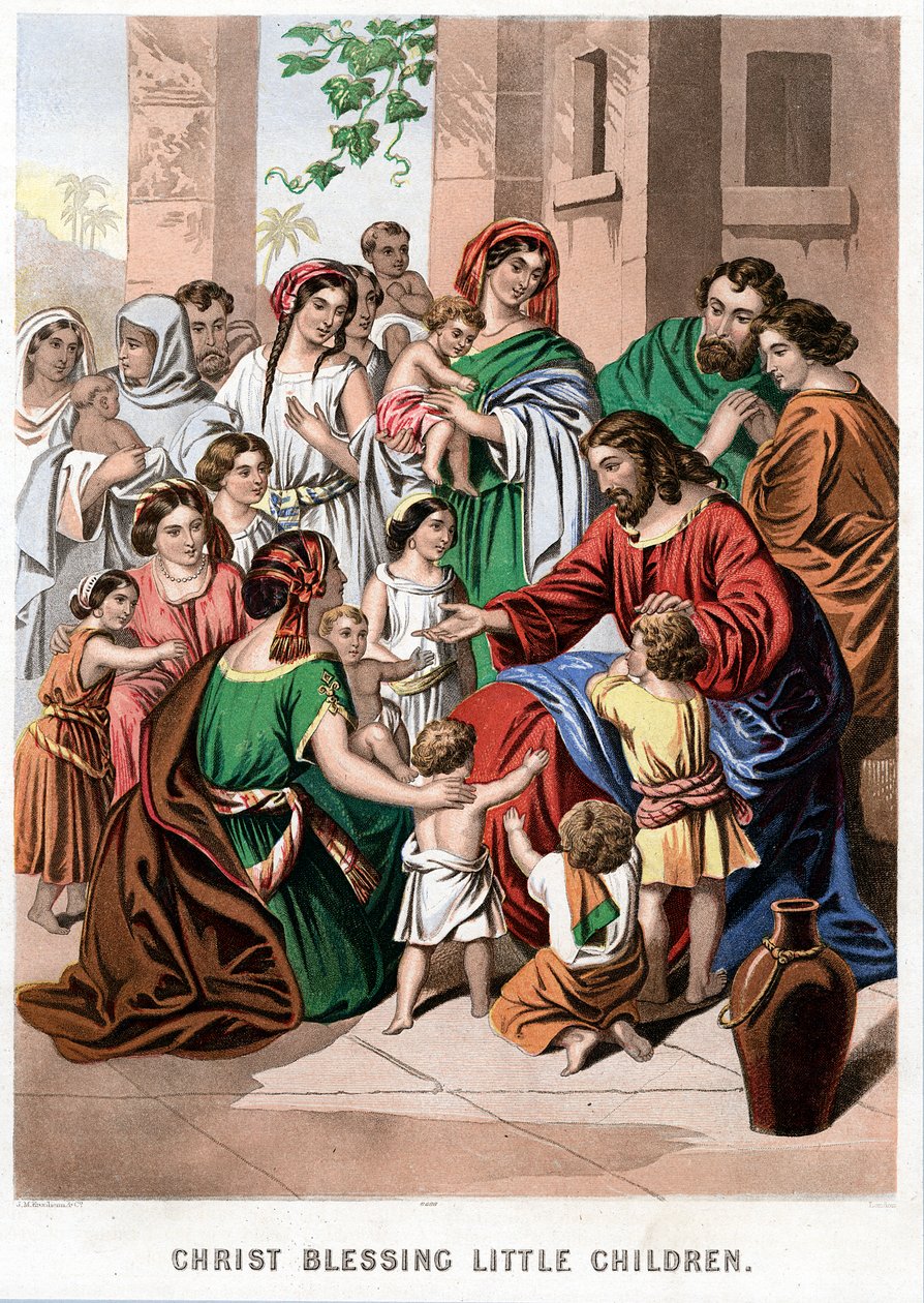 Mesih Küçük Çocukları Kutsuyor, 19. yüzyılın ortaları by Kronheim and Co