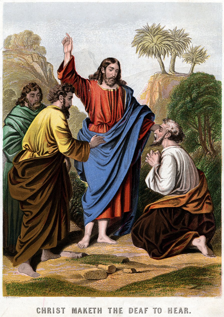 Mesih Sağırları İşittirir, 1860 by Kronheim and Co