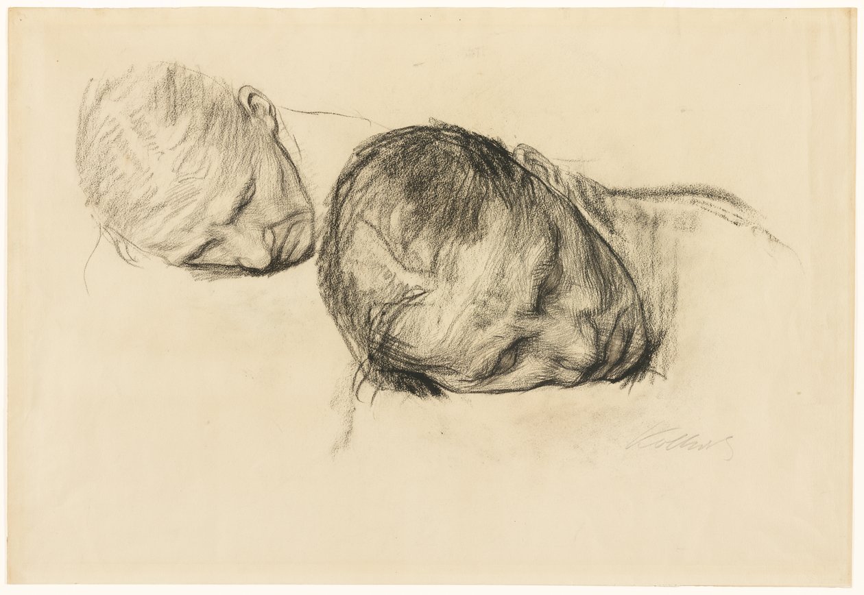 Bir Kadının Kafasının İki Çalışması by Käthe Kollwitz