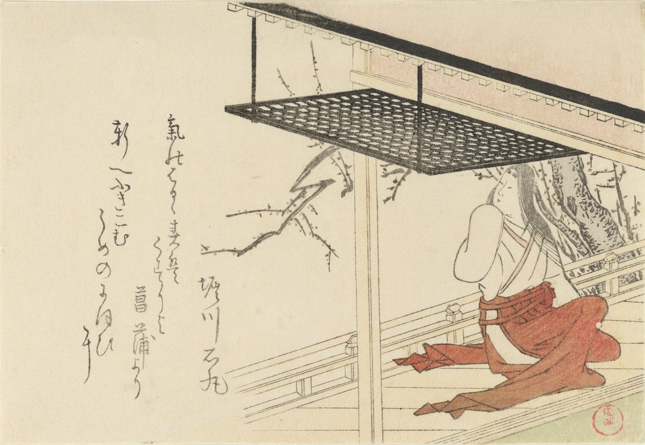 Court Lady, Veranda, 1796. by Kubo Shunman