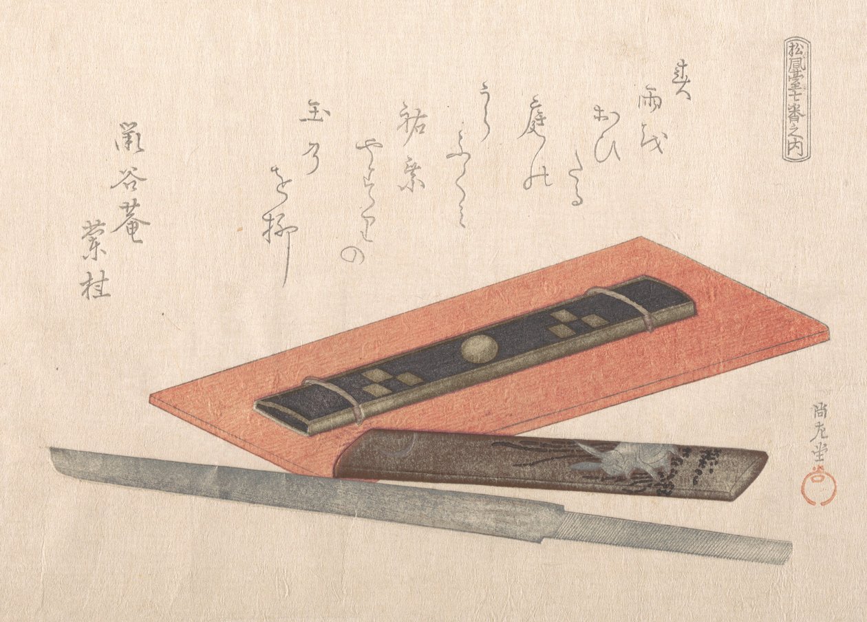 Bıçak ve İki Bıçak Sapı, 19. yy. by Kubo Shunman
