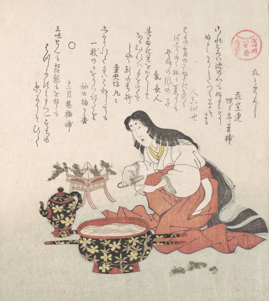 Otları Topladıktan Sonra Tırnaklarını Kesen Kadın, 19. yüzyıl. by Kubo Shunman