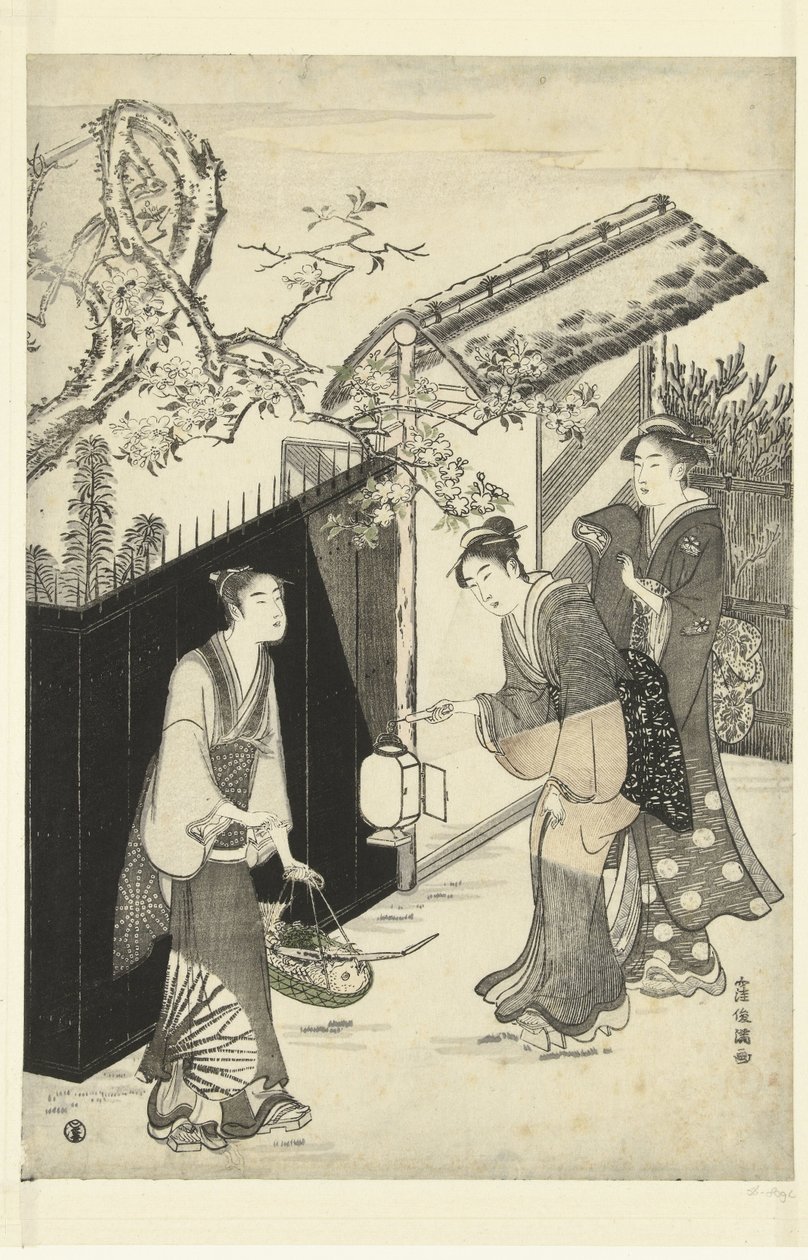 Kyoka'nın evi geceye yaklaşıyor. by Kubota Shunman
