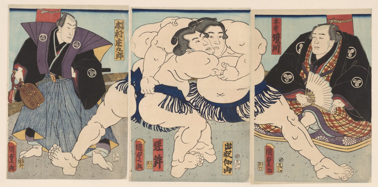 sumo maçı by Kunisada (II) , Utagawa