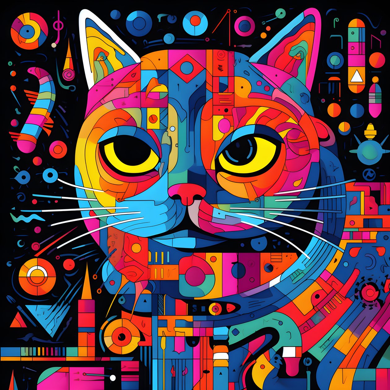 Soyut kedi desenleri 2 by Kurt Heppke