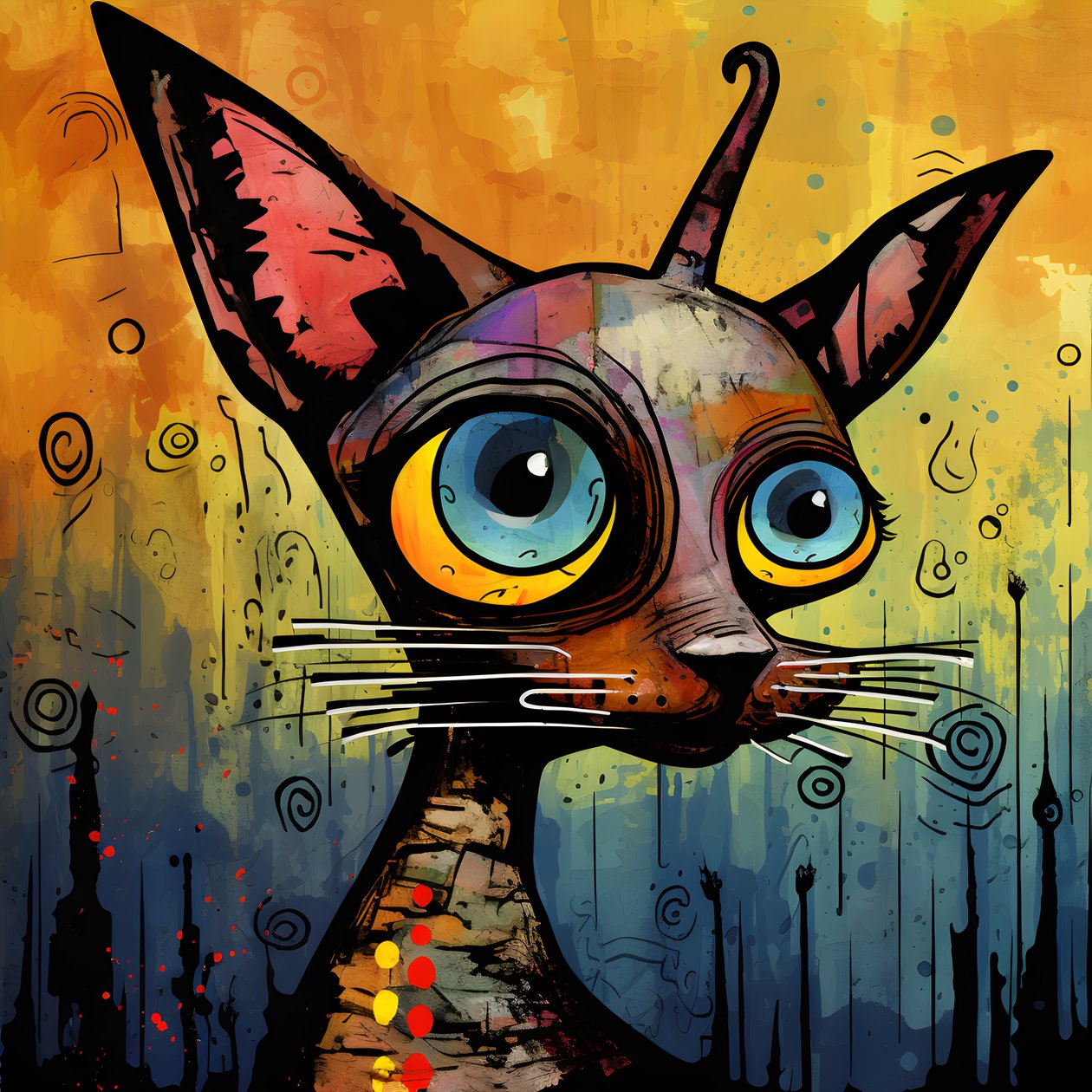 Karikatür Kaprisli Sfenks Kedi 4 by Kurt Heppke