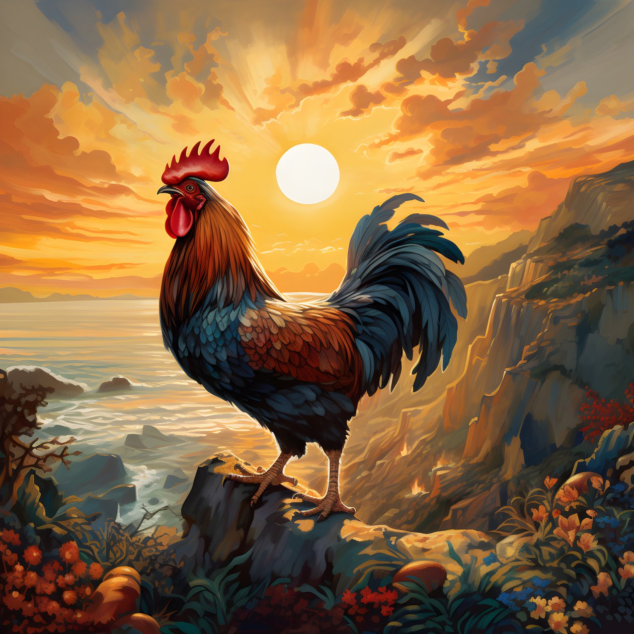 4 gün doğumunda öten bir horoz by Kurt Heppke