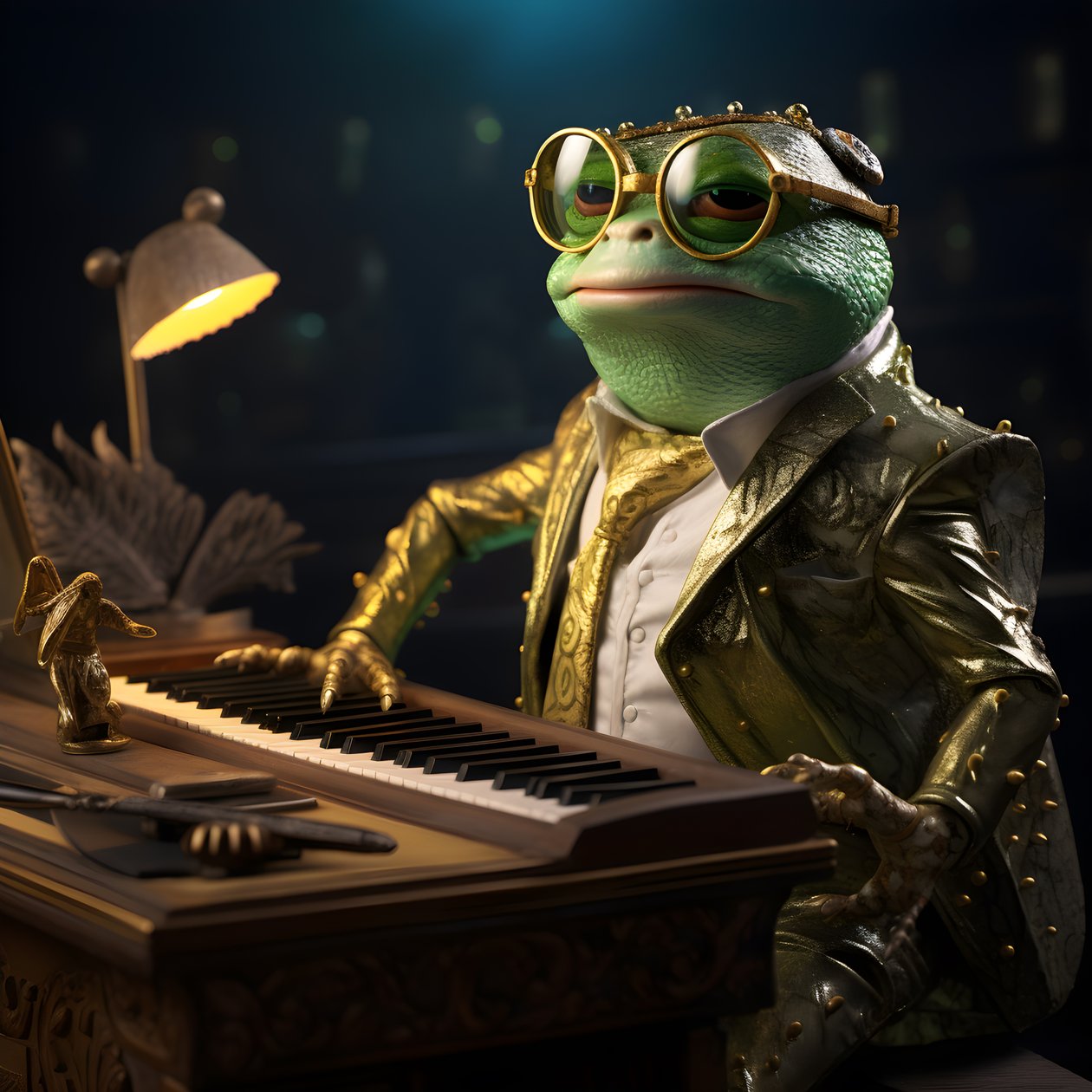 Güneş gözlüklü ve piyanolu kurbağa rolünde Elton John 3 by Kurt Heppke