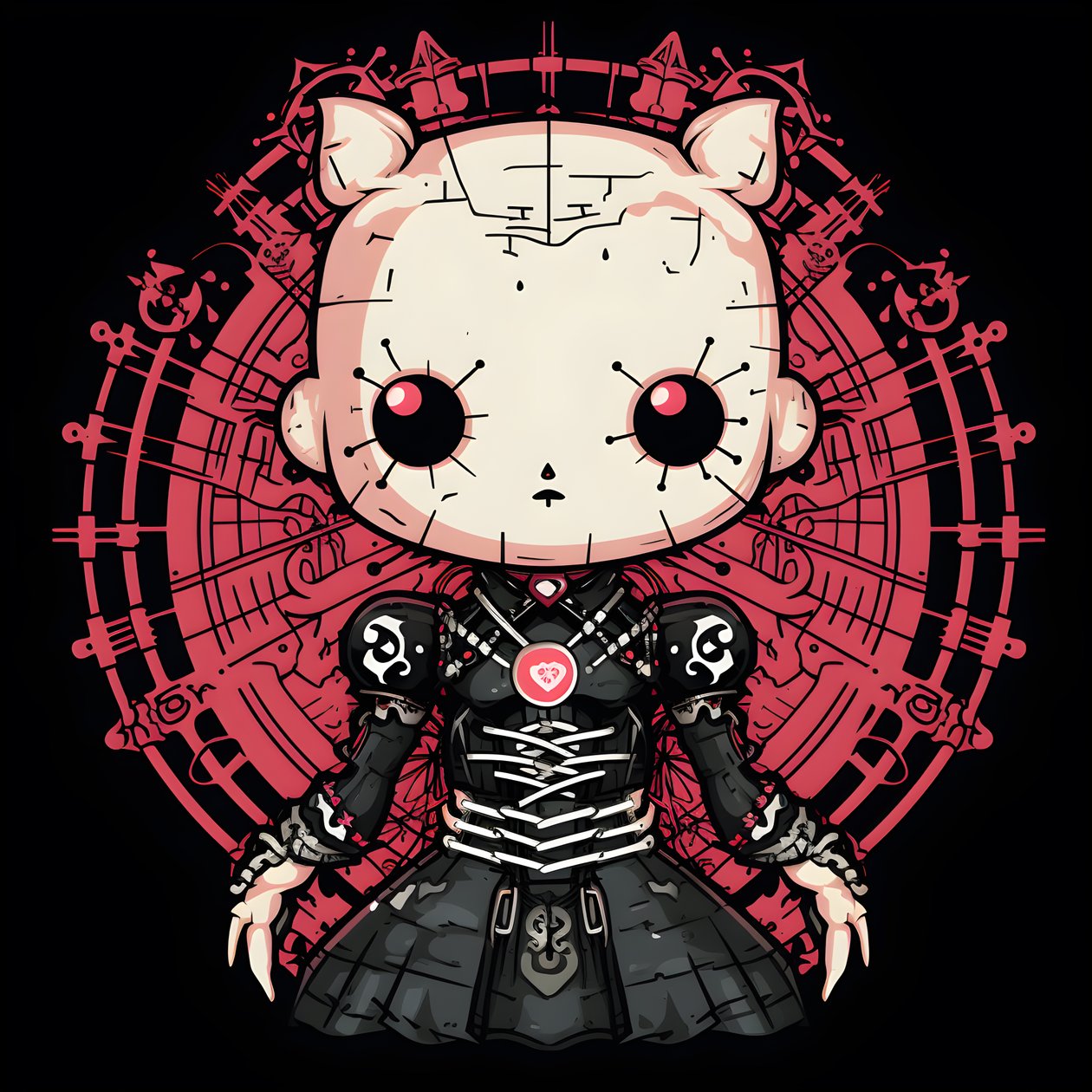 Hello Kitty as Pinhead Gömlek Tasarımı 3 by Kurt Heppke