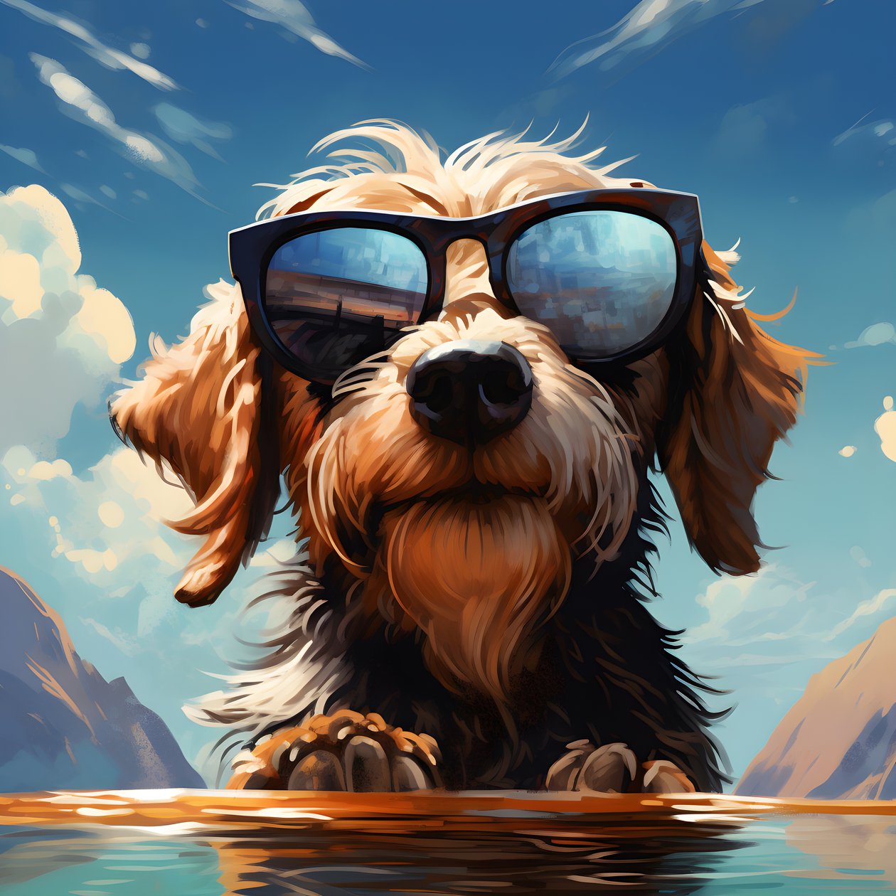 Köpek, çizgi film, güneş gözlüğü 1 by Kurt Heppke