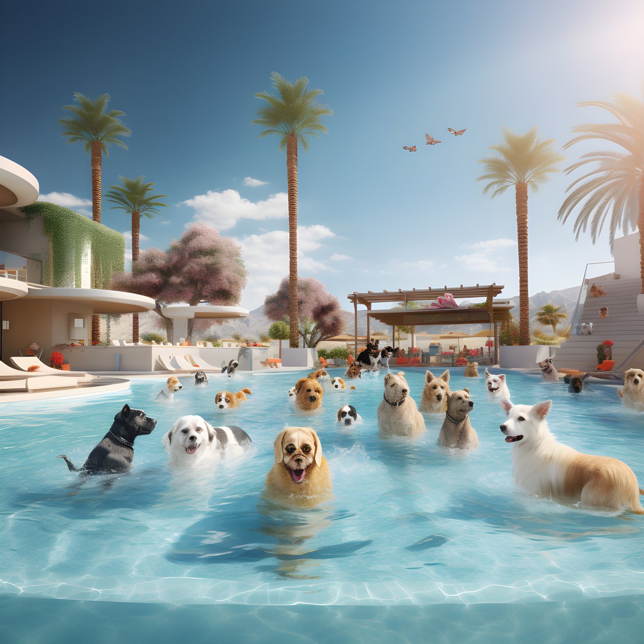 Palm Springs 4#39;te Köpek Havuzu Partisi by Kurt Heppke