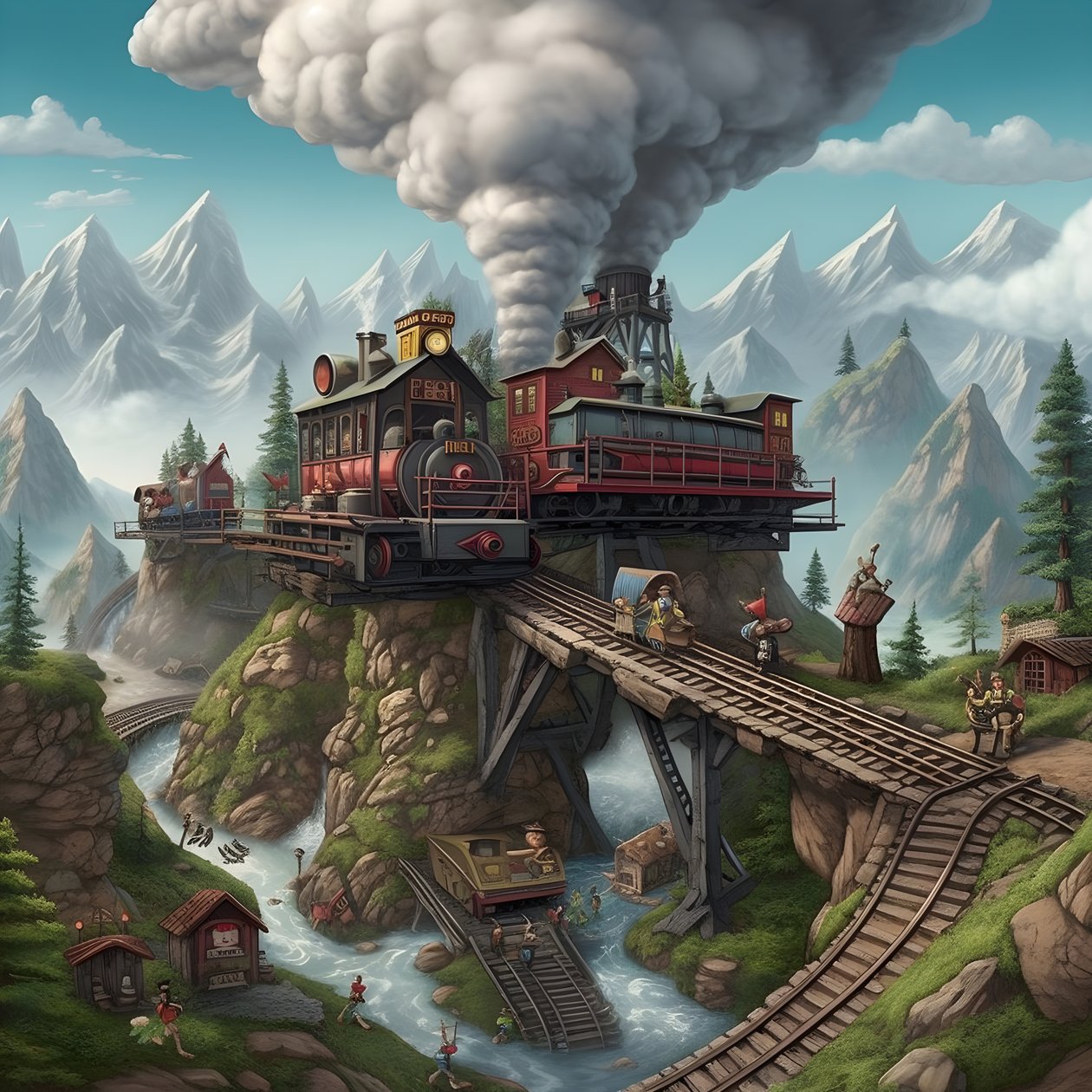 3 vagonlu mini tren ve 1900 lokomotif, 6 çocuk trende oynuyor. 3 by Kurt Heppke