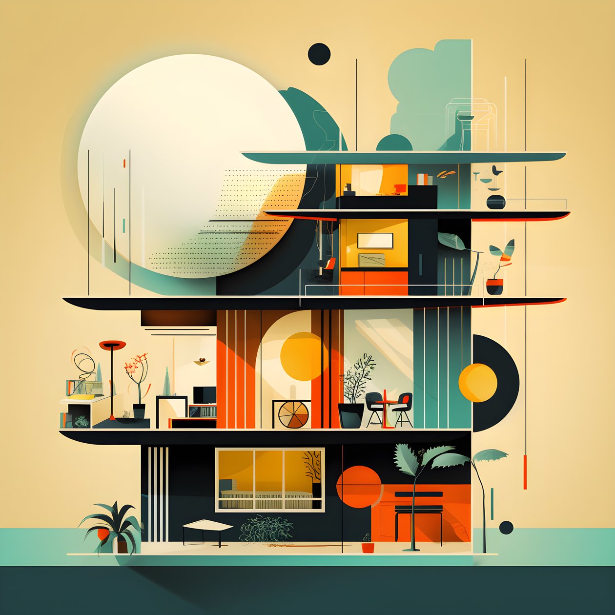 Yüzyıl ortası modern tasarım grafikleri 1 by Kurt Heppke