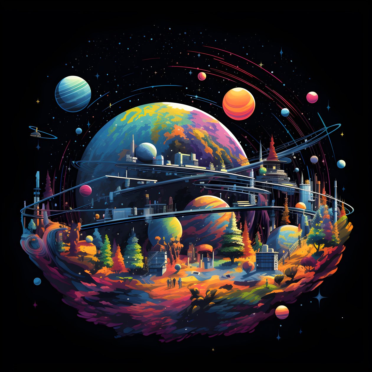 Uzay 2#39;deki planetaryum by Kurt Heppke