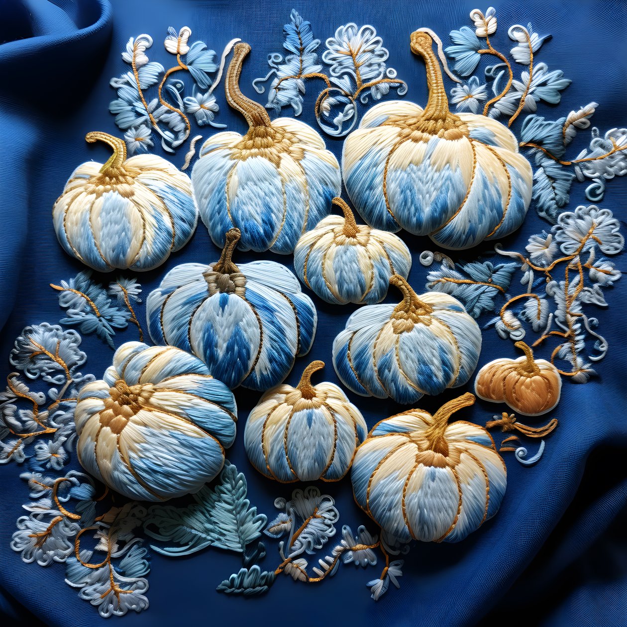 Blautoenen#39;deki stickereikubisse 1 by Kurt Heppke
